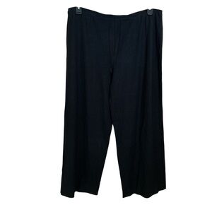 J Jill Women Sz.Large Ponte Black Wide Leg Stretch Casual Pants